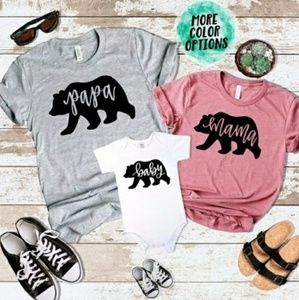 Papa,Mama, and Baby Bear T-shirt size S-3XL